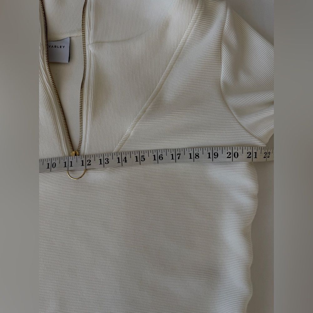 Varley Vine Ribbed Stretch-Cotton Half-Zip Sweatshirt Ivory Size S View 4